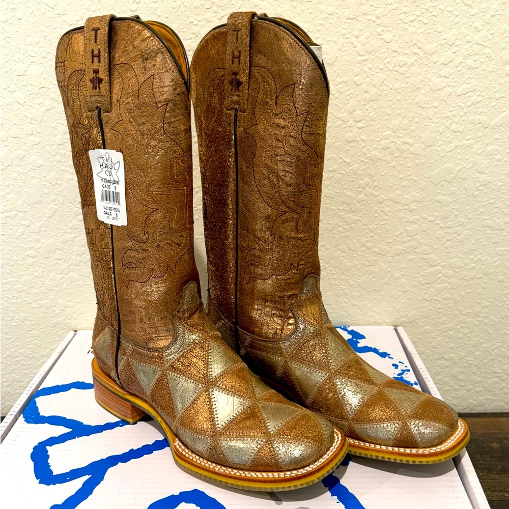 TIN HAUL BRONZE AND GOLD GEOMETRIC STEED SOLE BRAND NEW WITH BOX SIZE 9